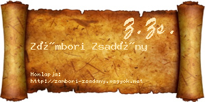 Zámbori Zsadány névjegykártya